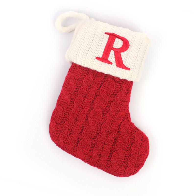Navidad Christmas Boots Letters Christmas Stocking New Knitting Christmas Tree Pendant Decorations Snowflake Christmas Socks