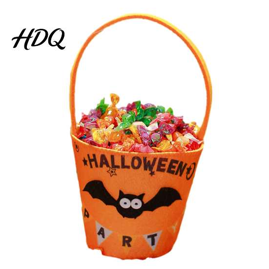 Halloween Candy Bucket Trick or Treat for Kids Pumpkin Face Ghost Bat Cat Storage Container Snack Basket Holder with Handle Party Favors Lightweight