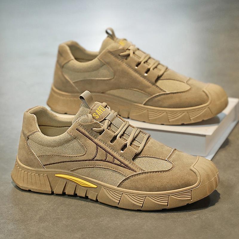 Summer Men Vintage Labor Protection Shoes Outdoor Lightweight Breathable Low-top Sneakers Loafers Wear-resistant Men Works Shoes