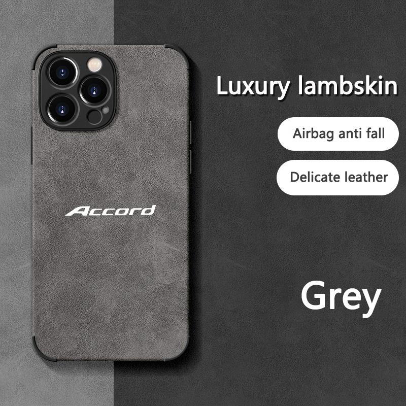 Suede All Inclusive Style Car Phone Case For Honda Accord Logo For iPhone 16 15 13 14 12 Pro Max Mini 8 XR XS 16 Plus 15Pro MAX
