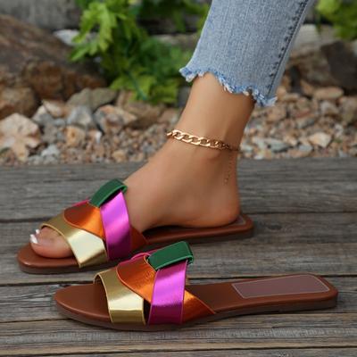 2025 New Summer Designer  Woman Flat New Slippers Woven with Comfortable Women's Shoes Casual Bottom Slippers Women's Shoes