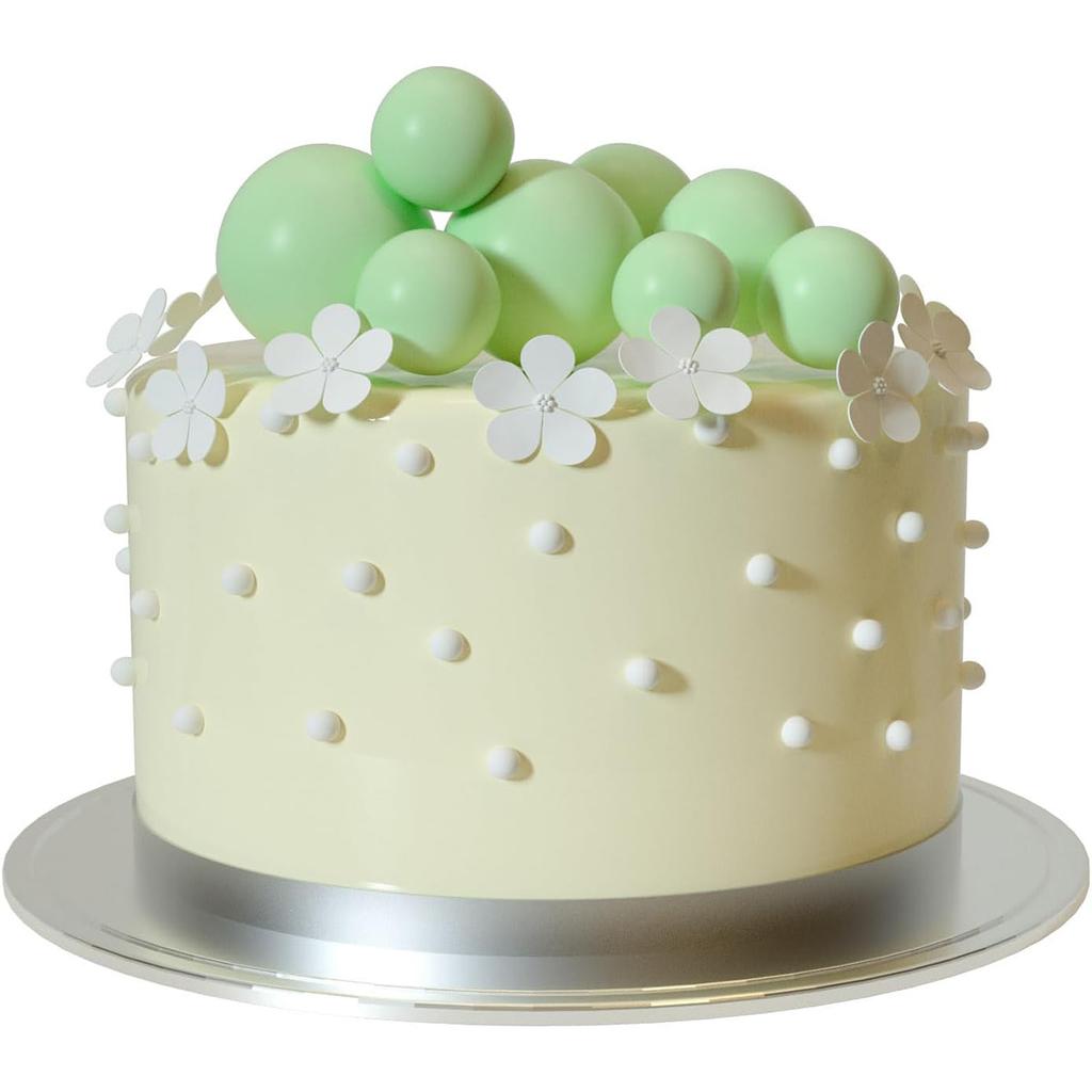 20 Pcs Ball Cake Topper Decorations Mini Balloons Cake Topper Sticks Light Green Balls  Cake Decorations for Wedding Birthday