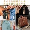 Gold Bubble Initial Keychain Letter Bag Charm for Women DIY Alphabet Purses Handbag Pendant School Backpack Gift Key Accessories