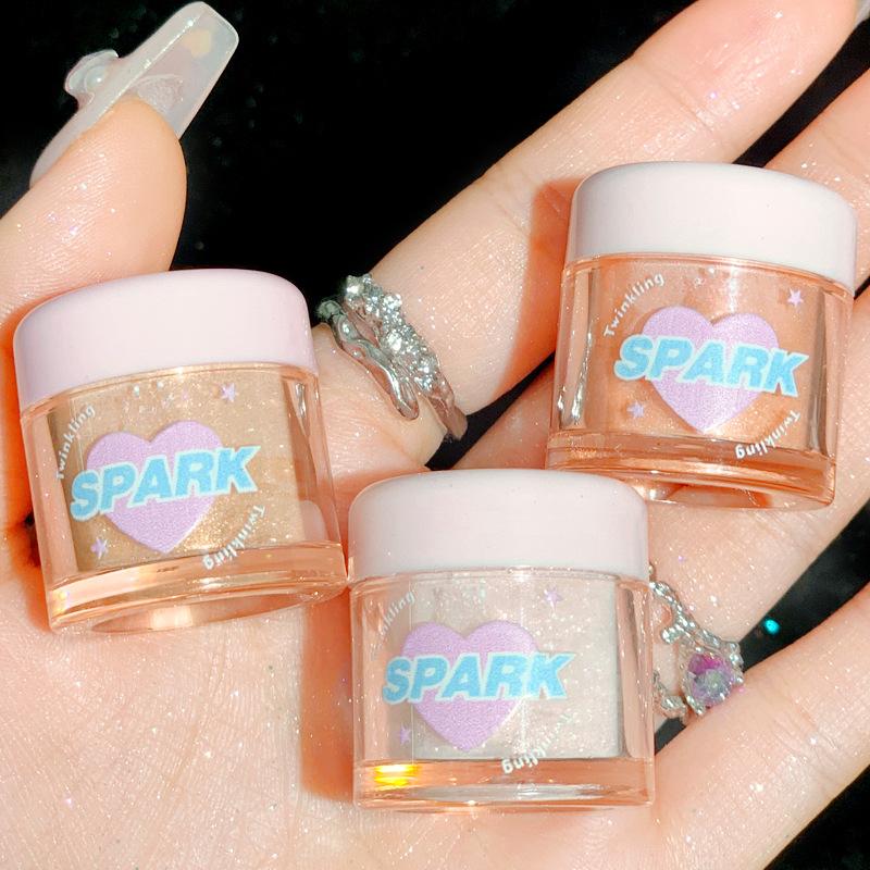 Glitter Highlighter Powder Eyeshadow Makeup Face Brightening Highlighter Powder Shimmer Cosmetics