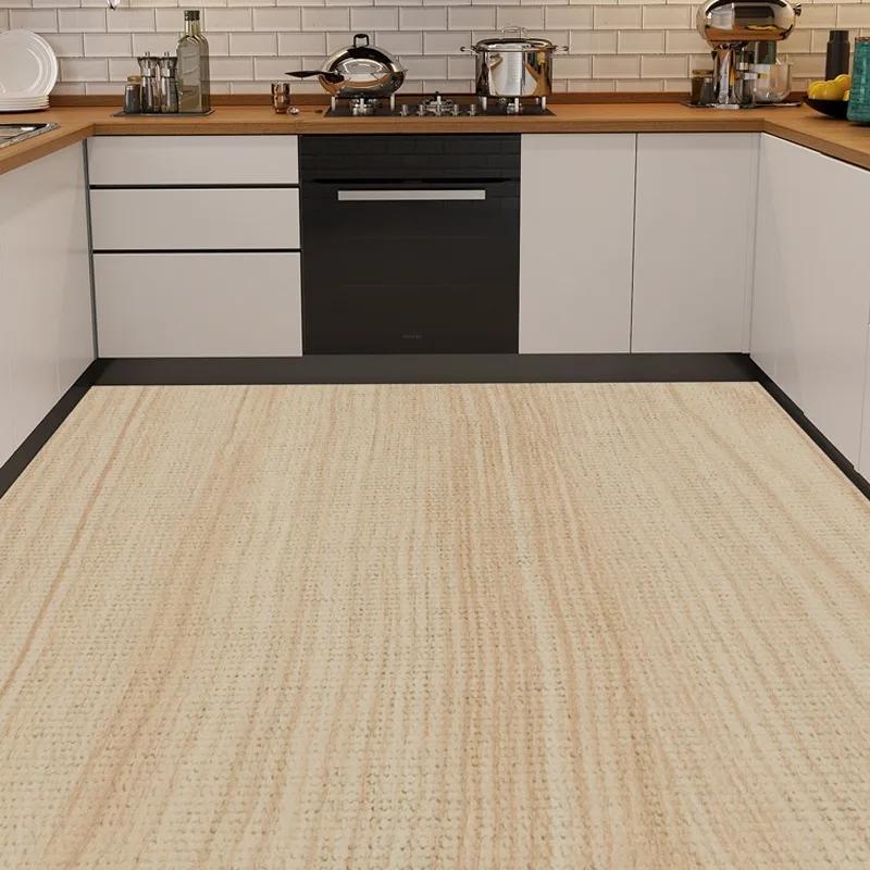 Kitchen Carpet Modern Simple Wood Grain Waterproof Oil-proof Anti-fouling Floor Mat PVC Easy To Care for Balcony Rug Alfombra