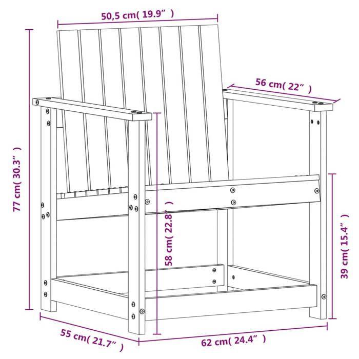 VidaXL Salon de Jardin 3 pcs, Canapés de Patio, Ensemble de Meubles, Mobilier de Terrasse Arrière-cour Exterieur, Bois 832633