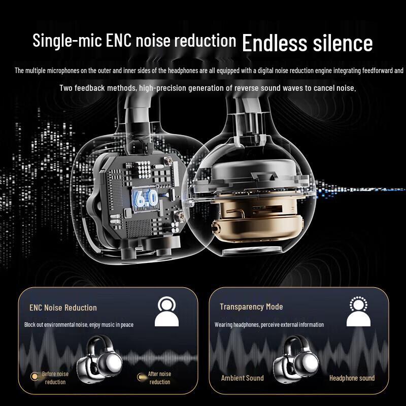 Lenovo RS107 Smart Touch Open-Ear Clip Bluetooth Earbuds