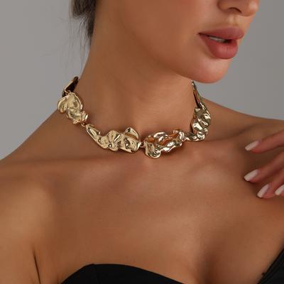 Complex Irregular Liquid Lava Necklace Light Luxury Metal Ins Wind Clavicle Necklace