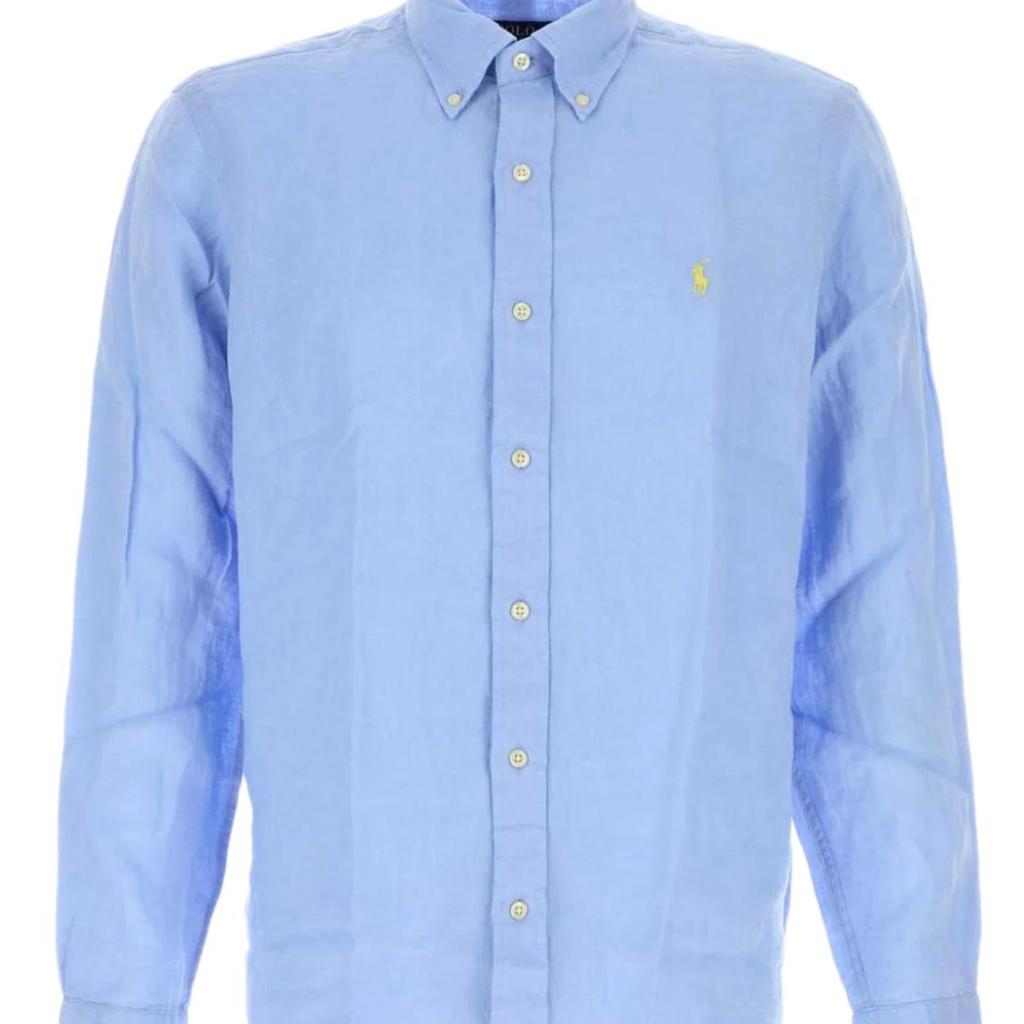 Polo Ralph Lauren Solid Color Linen Small Pony Embroidered Shirt Men shirts 710966294-509