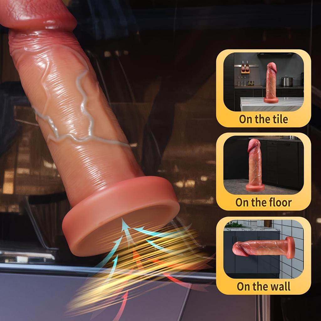 7.87" Realistic Silicone Dildo, Sliding Foreskin Design, Thick Head Shape,Premium Liquid Silicone,Strong Suction Cup,Soft Skin Feel,Discreet Packaging