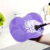 Silicone Makeup Brush Cleaning Pad With Suction Cup, Reusable, Easy To Clean, For Washing Makeup Brushes, Powder Puffs, Etc.