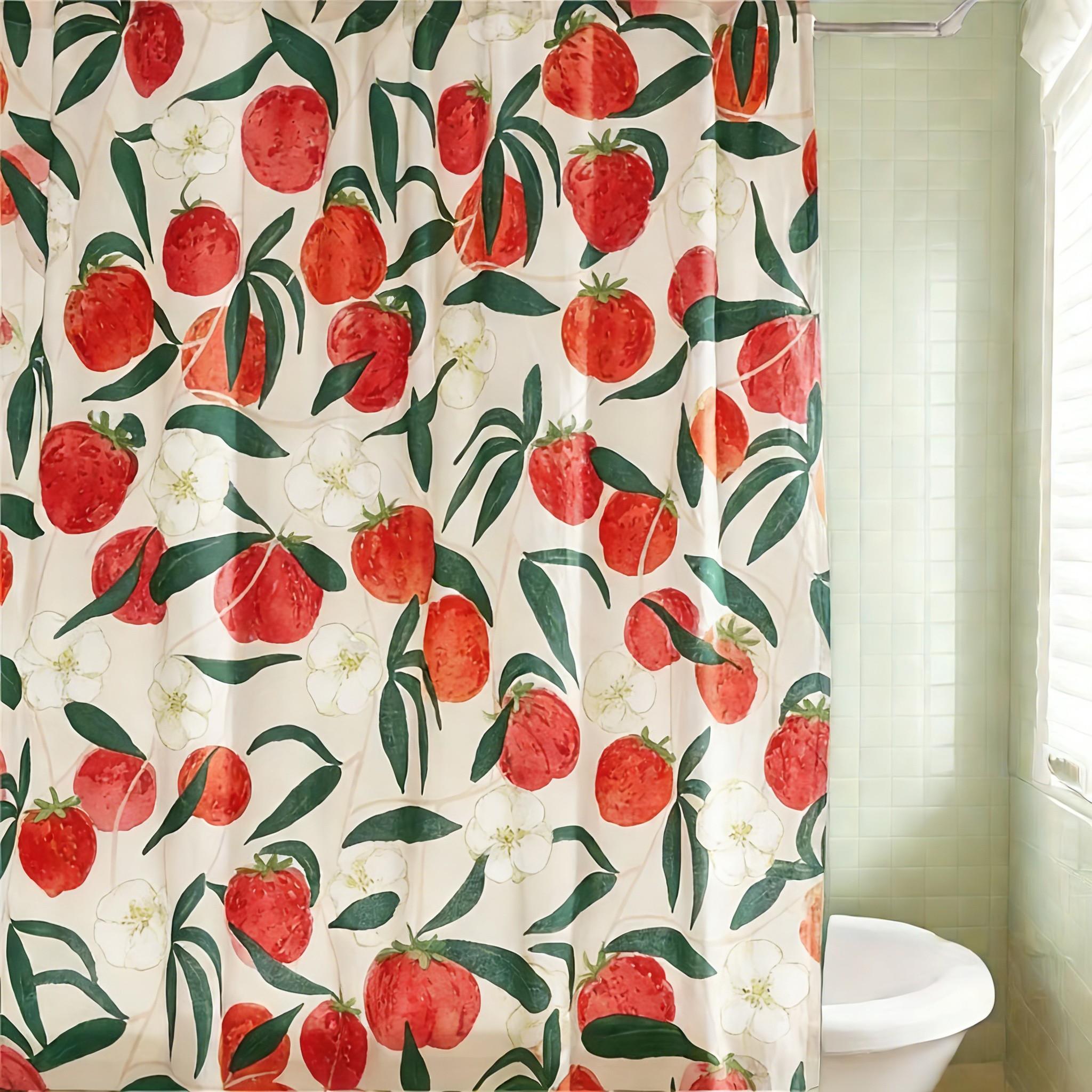 

Green Grapevine & Leaf Watercolor Waterproof Shower Curtain W60H190(CM)-1 Pcs
