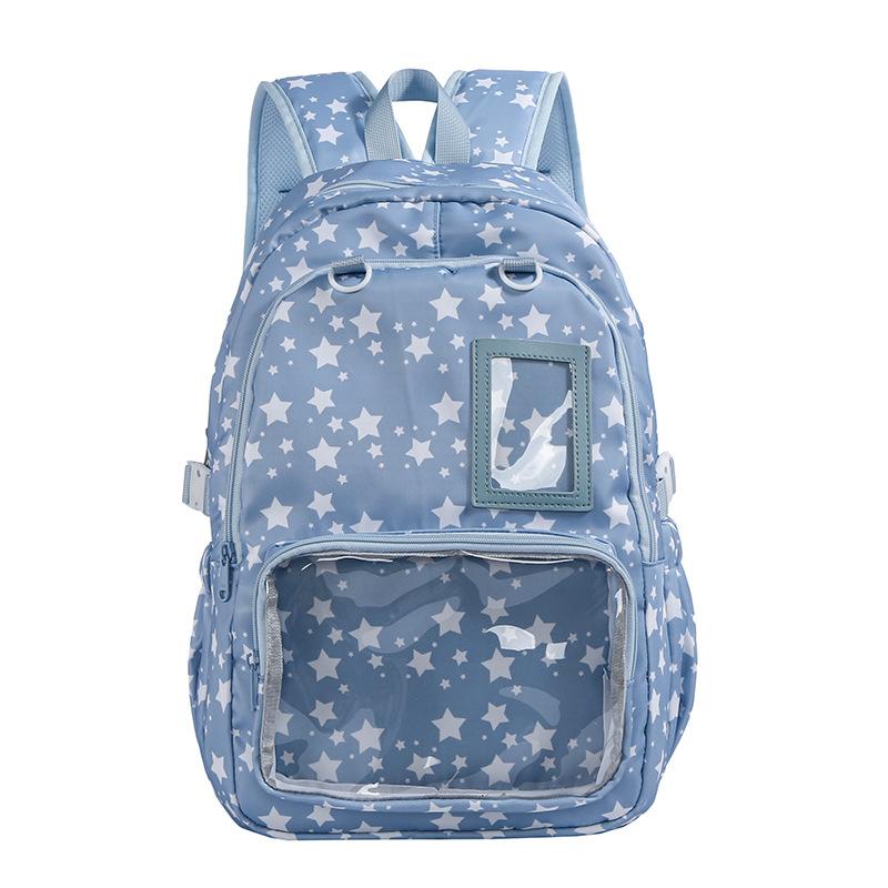 Schoolbag Japanese new high-value student schoolbag, fresh, sweet and transparent, large-capacity lightweight backpack