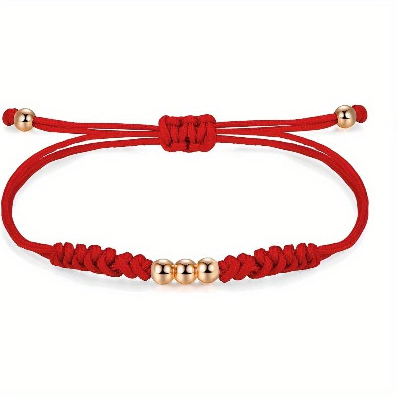 

Woven Rope Bracelet, Handmade Braided Bead Knot Bracelet, Lucky Friendship Birthday Gift