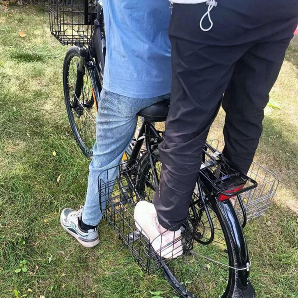 Bike Basket, Heavy-Duty Metal Wire Bicycle Basket with Hooks, Quick Install, Rust-Resistant, Large Capacity for Grocery Shopping Pets Daily Commuting