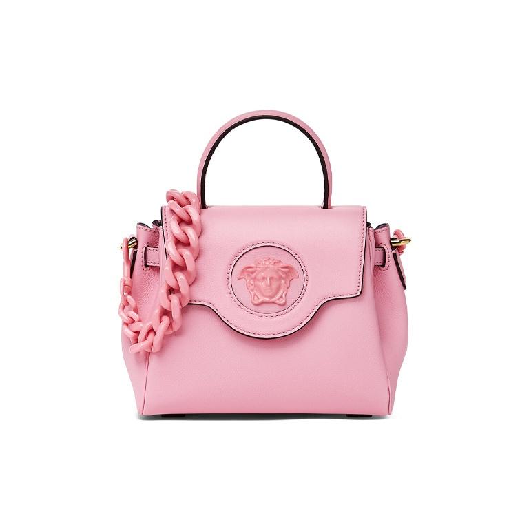 Versace La Medusa Kleine Handtas Babyroze/ Goud Dames Top-handvat DBFI040-DVIT2T-1P65V Basic Set (Bag+Dust Bag)