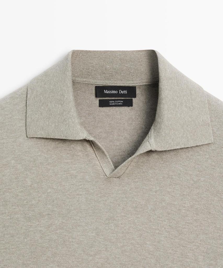 Masimodutti Cotton Knit Polo Sweater