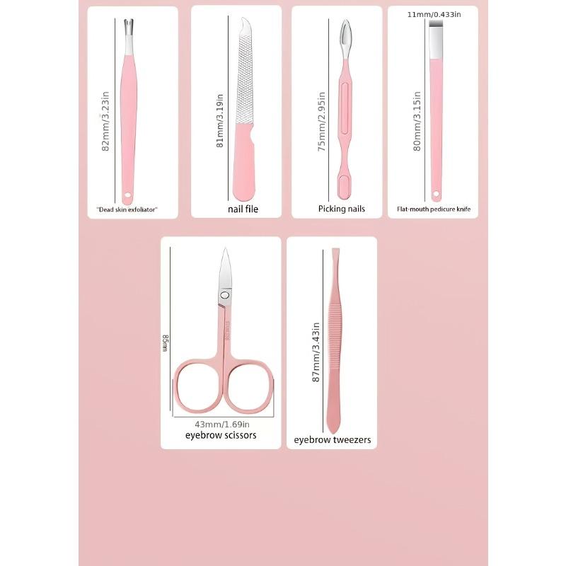 14-teiliges professionelles Morandi-Nagelset, Maniküre-Set aus Edelstahl mit Aufbewahrungsbox, Peeling-Feile & Nagelscheren für Salon & Reise