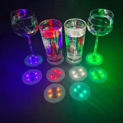 350PCS Luminous Coaster LED Bar Drinks Cup Pad Wine Liquor Bottles Coaster Atmosphere Light Cup Sticker Light-emitting Props