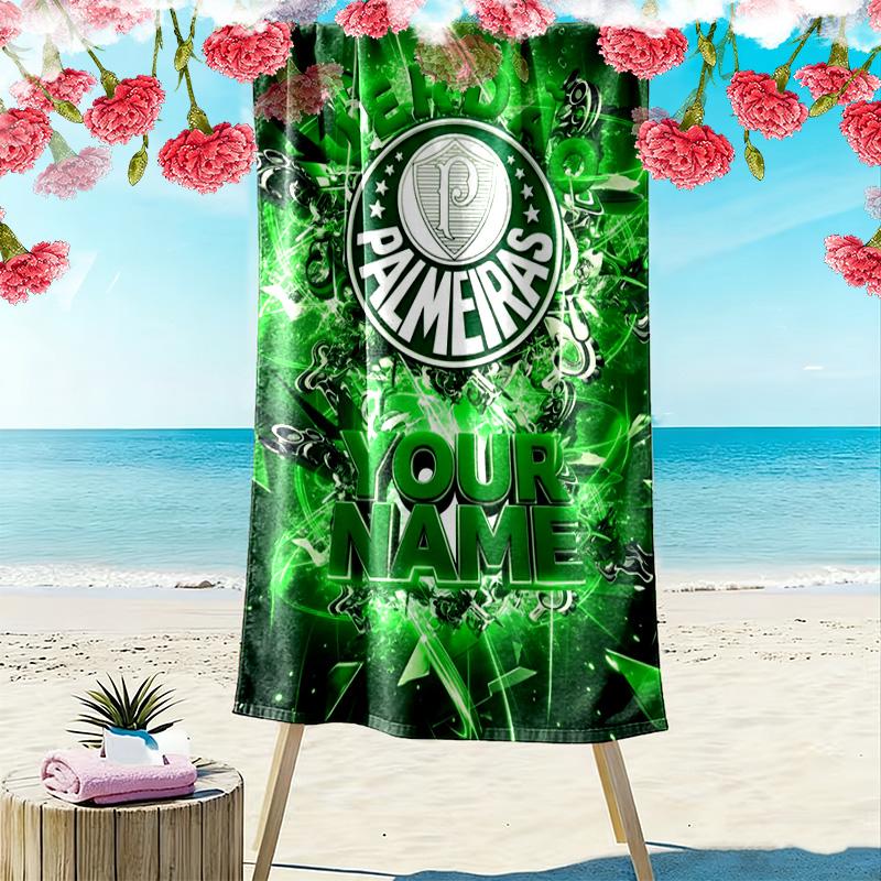 Name Custom SE Palmeiras logo Print Beach Towel, Large Soft Quick Dry Towel for Beach Camping Swimming