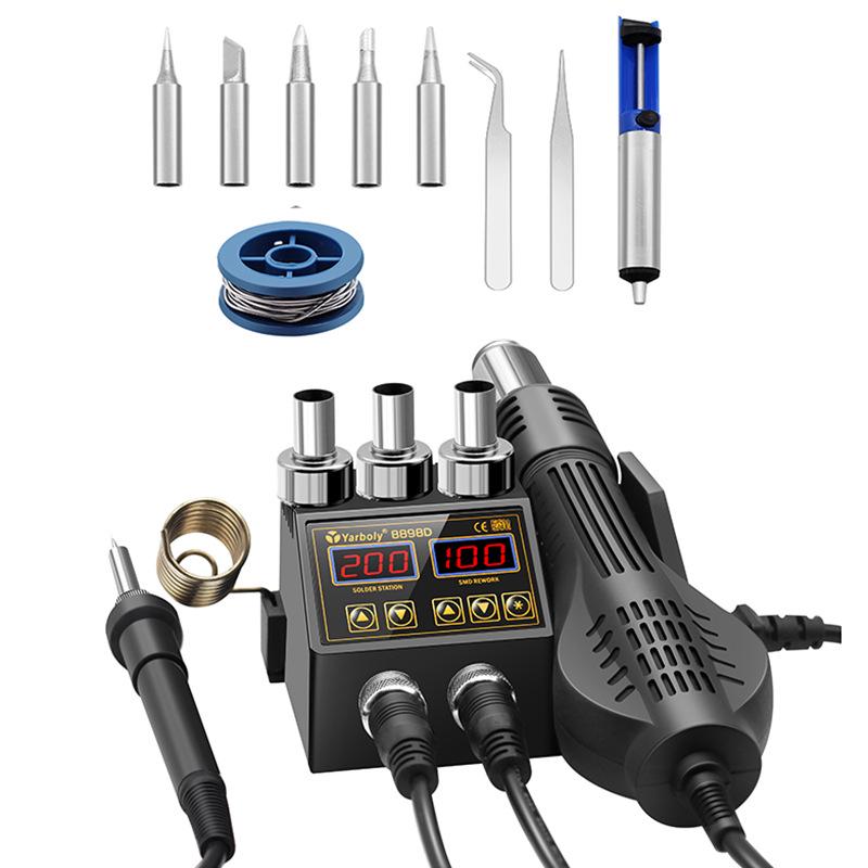 

Двойная цифровая электрическая паяльная и распаечная станция 2-в-1 с контролем температуры (110В/220В, 700Вт)