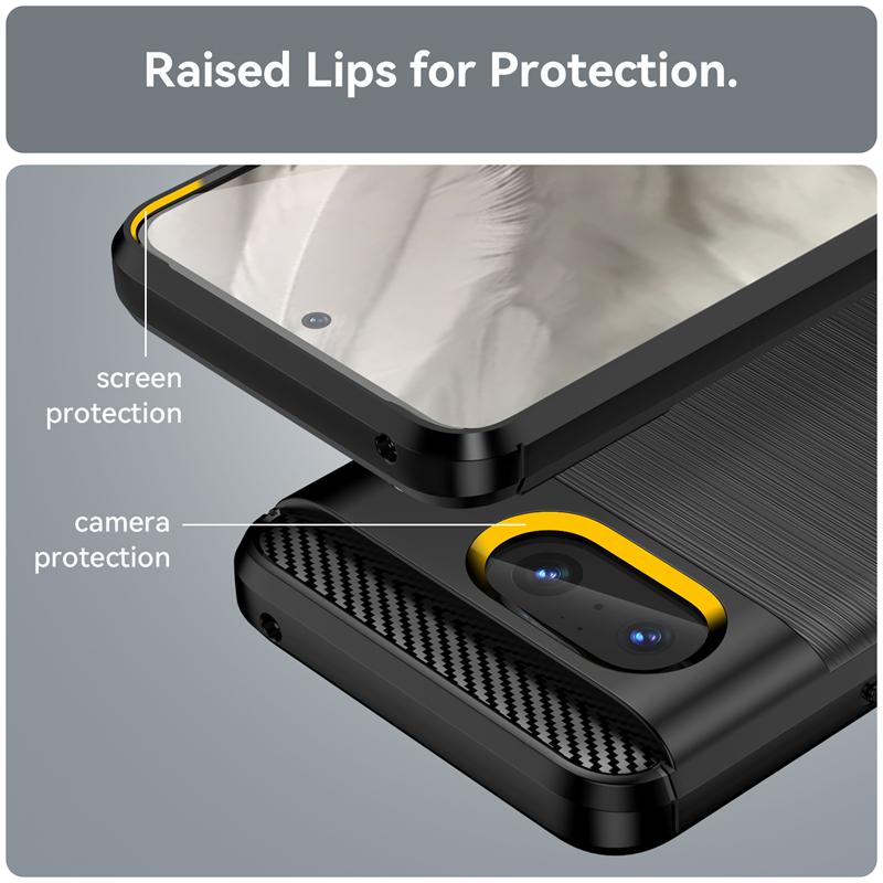For Google Pixel 8 Case Bumper Anti-knock Silicone Carbon Fiber Cover For Google Pixel 8 7 6 Pro 7A Case For Google Pixel 8 Case