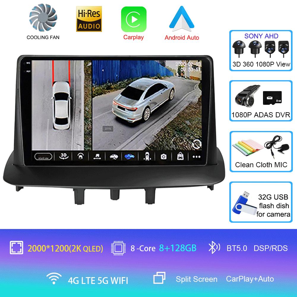 Android14 For Renault Megane 3 Fluence Samsung SM3 2008  - 2014 Car Radio Navigation Multimedia Video Player DSP BT Carplay