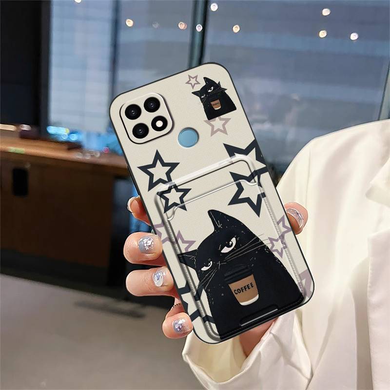 Cover Full wrap Phone Case For OPPO A15 4G/A15S/A35 2021 Durable Anti-knock Card sleeve Graffiti Soft case Cute TPU