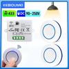 RF 433MHz Wireless Remote Control Light Switch 220V 110V 10A Relay Receiver Mini Round Button Wall Panel Switch For LED Lamp