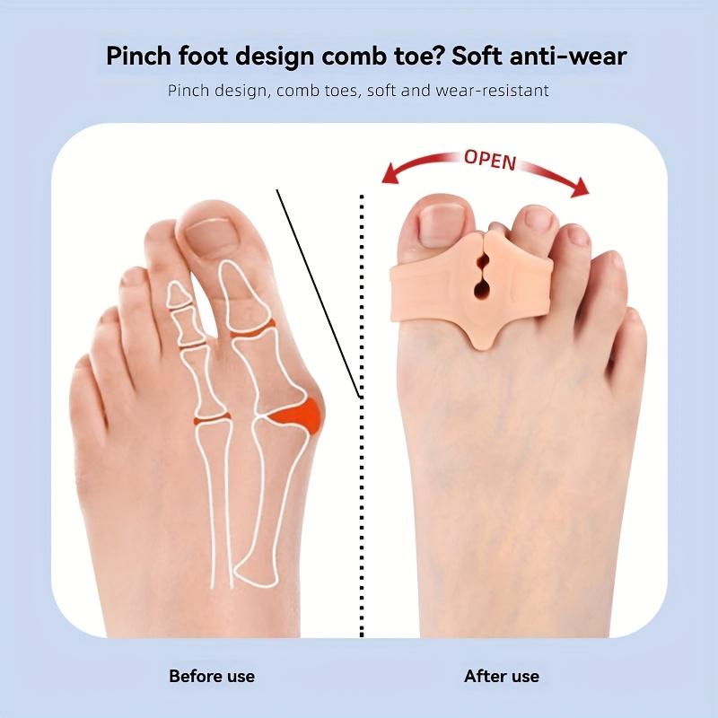 2pcs Double-hole Flip-flops Clip Toe Divider Slipper Sandal Clip Foot Pad Hallux Valgus Toe Overlapping Fork Separator