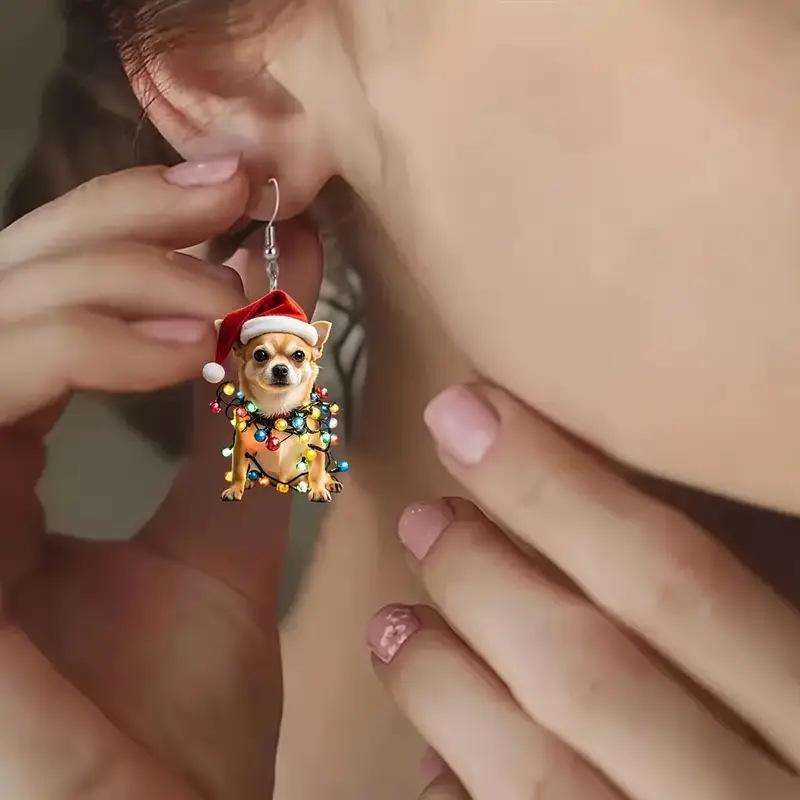 Adorable Christmas Puppy Earrings for Animal-Loving Girls
