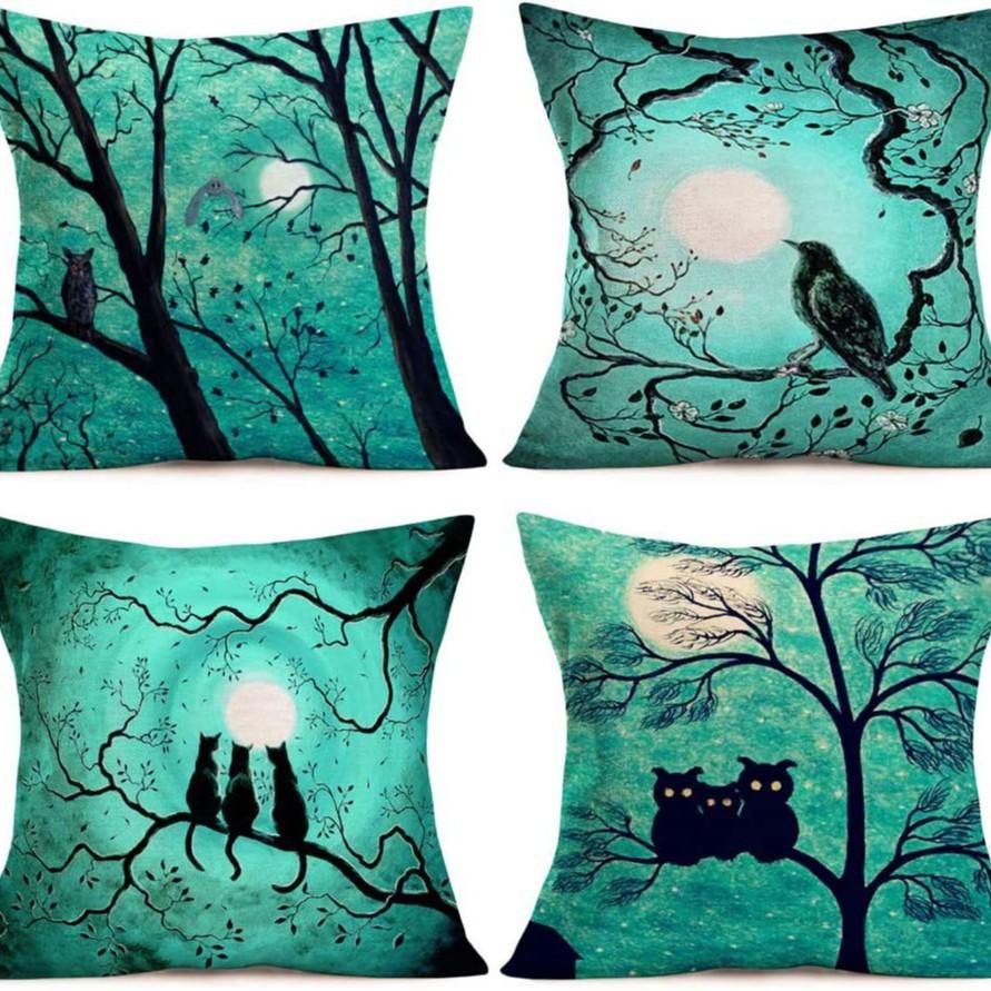 New Funny Skull Print Pillowcase Halloween Home Sofa Decoration Cushion Cover Bedside Pillow