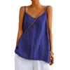Top da Donna Scollo a V Senza Maniche Canottiere Colore Puro Vestibilità Larga Spalline Sottili Gilet Casual Estivo per Esterno