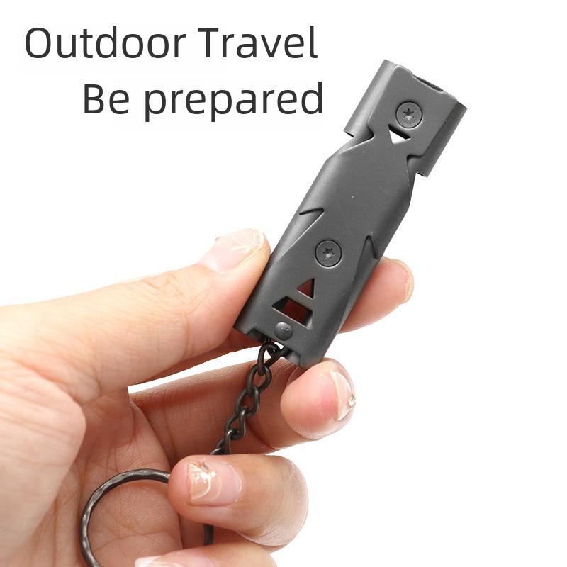 Vysokofrekvenční nerezová píšťalka pro přežití: Venkovní EDC nástroj s dvojitou trubicí pro záchranu života a výcvik