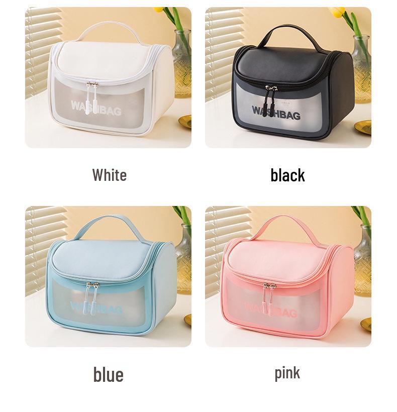 Large Capacity Frosted PVC Cosmetic Bag with Flip Cover