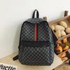 Schultasche1011 neue Mode klassisches Karomuster koreanische Version Rucksack mit großer Kapazität personalisiert trendig Herren Leder Outdoor Reise Rucksack