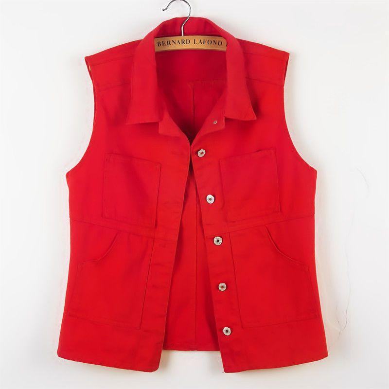 Mittlere Länge Jeansweste Frauen Frühling Herbst Slim Jeans Weste Jacken Weibliche Casual Ärmellose Westen Cowboy Mantel Tops