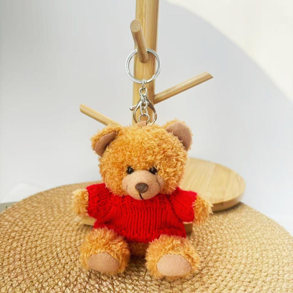 Wearable Teddy Bear Keychain Pendant – Plush Toy Gift for Graduation Season with Logo Print