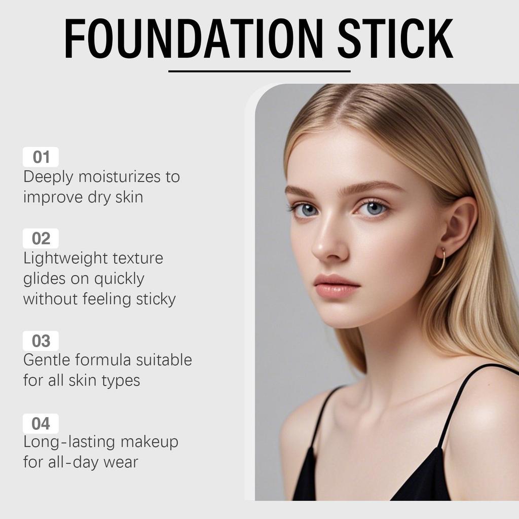Zephoco Ivory White Long-lasting Concealing Foundation Stick - Portable, Natural, Lightweight, Daily Use.