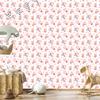 Bear White and Coral Wallpaper for Living Room and Bedroom 50x1000