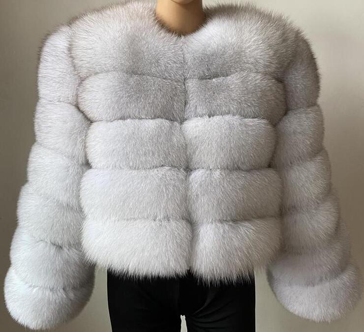 Kurzer Wintermantel aus Kunstfuchs für Damen - Europäischer & Amerikanischer Stil, Langärmelig
