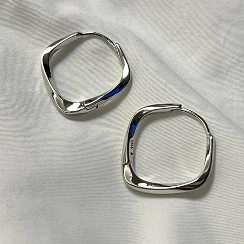 VENTFILLE 925 Sterling Silver Geometry Hoop Earring for Women Minimalism Classic Office Versatile Fashion Jewelry Gift Dropship