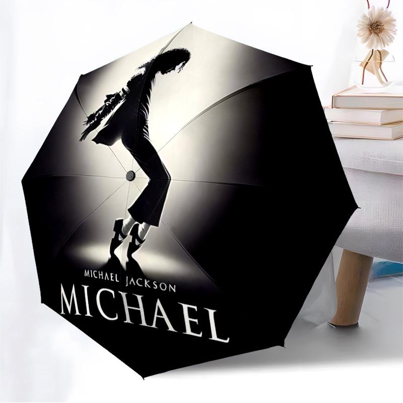 1pc Michael Jackson Automatic Folding Umbrella, Portable Collapsible Design, Casual Outdoor Accessory L1202022