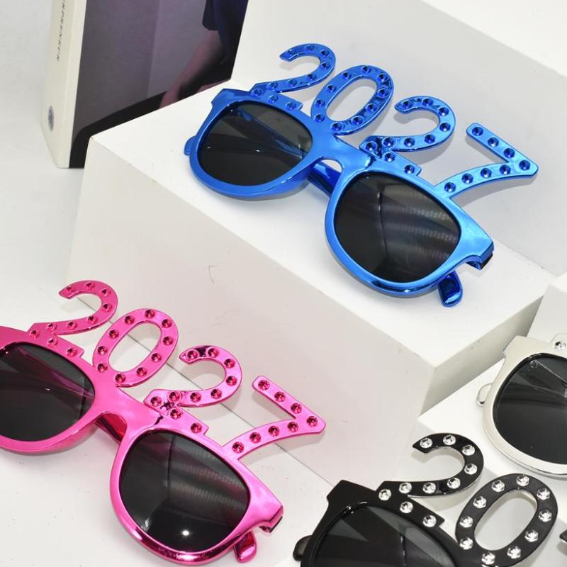 2027 Number Eyeglasses Happy Year Glasses Diamond Glitter Sunglasses Cosplay Prop Xmas Party Decoration Funny Glasses