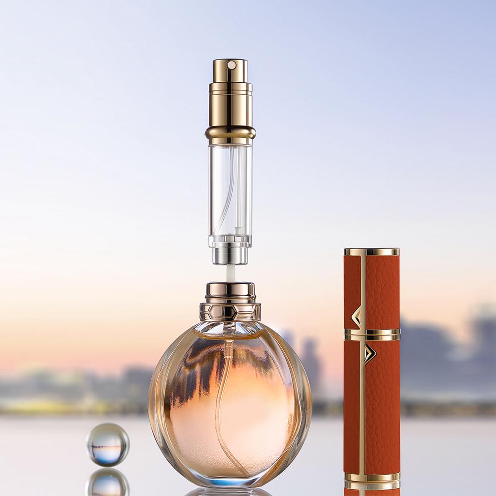 5ml PU leather mini perfume Atomizer Bottle Sprayer Suitable for Boarding Tight Sealing Travel Customized Refillable Bottles
