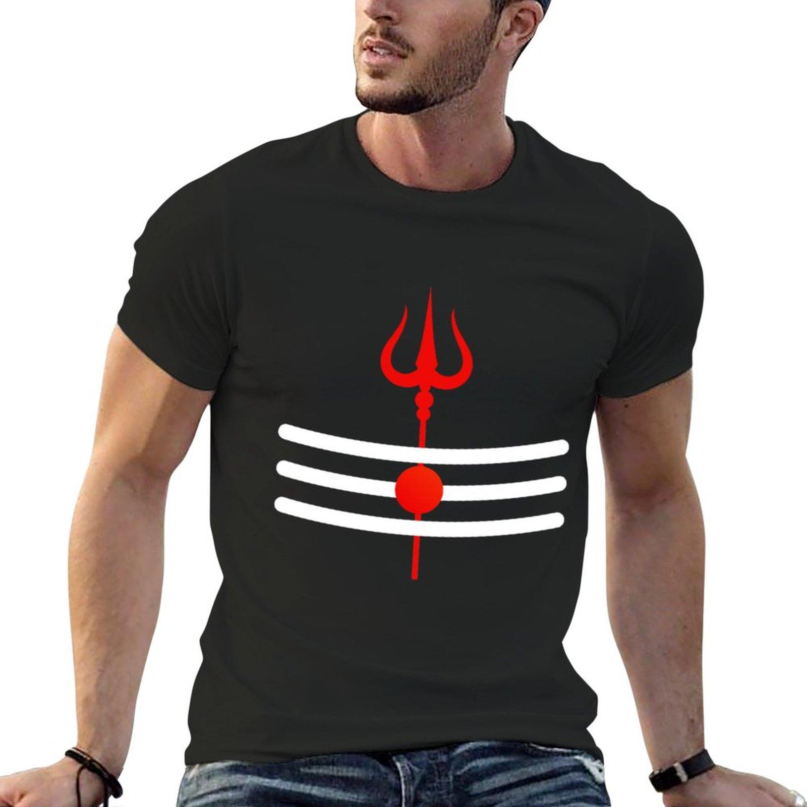 

New Shiva Trishul T-Shirt Graphic T Shirt Tees Sweat Shirt T Shirt Man T Shirts for Men Graphic - Men s Summer Cotton Graphic... 5XL різнокольоровий