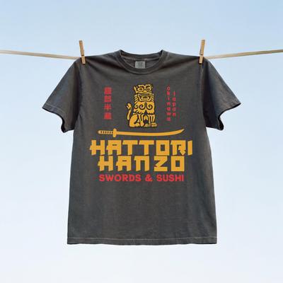 Hattori Hanzo Logo T-Shirt, Japanese Tarantino Samurai Swords Graphic Tee