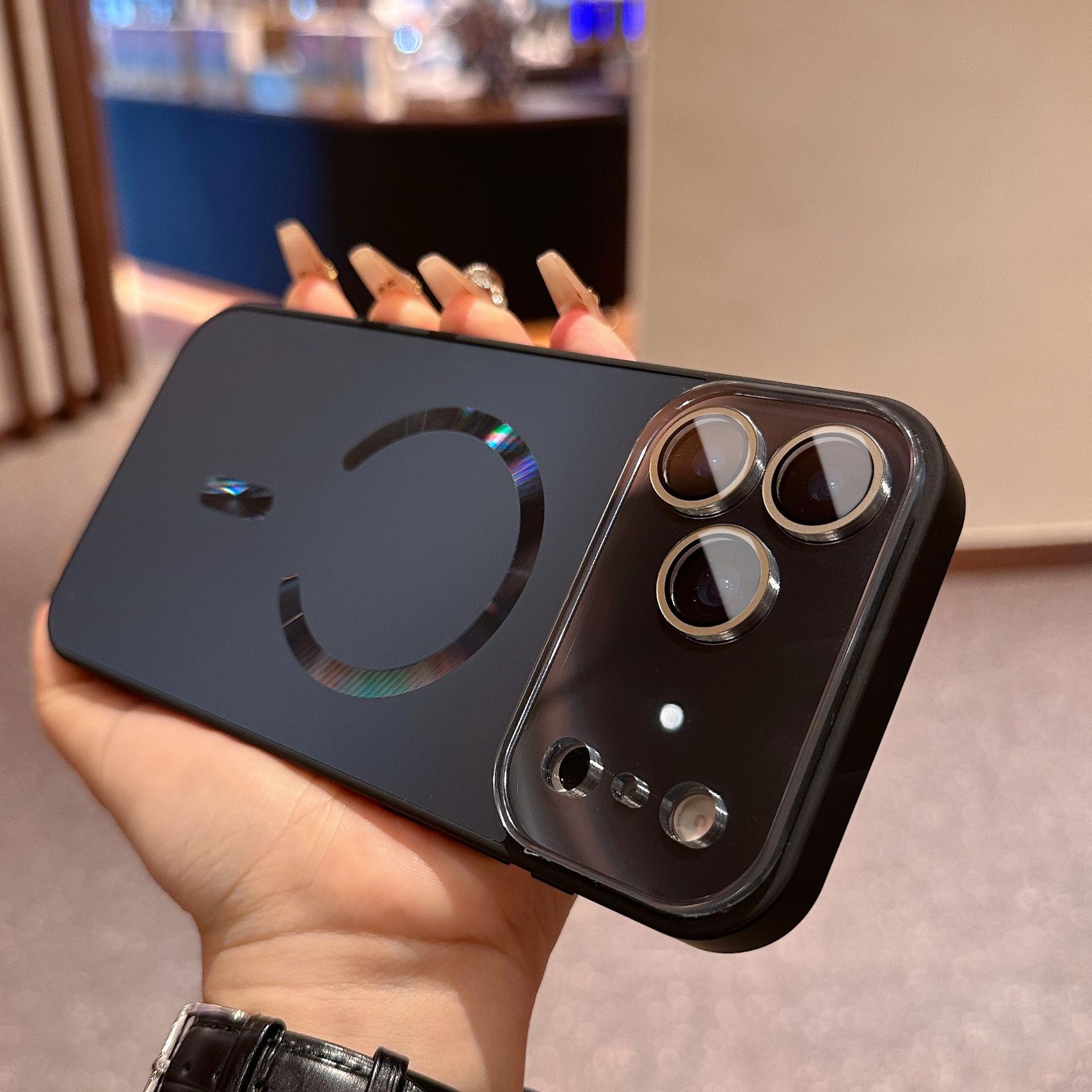 

Матовая Магнитная Защитная Крышка для iPhone 17 Pro Max с Окном для Линзы iPhone 15 Pro Max чёрный