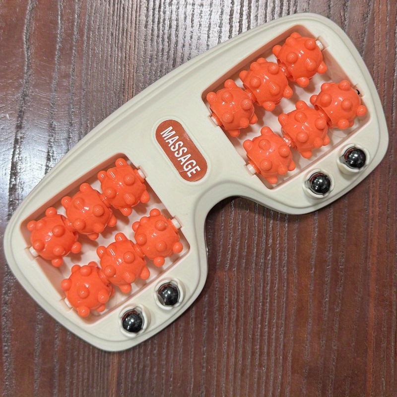 

Массажер для ног с двойным управлением - Портативный, терапевтический массажер с четырехрядным роликом, ролик для точек акупрессуры для подошвы оранжевый