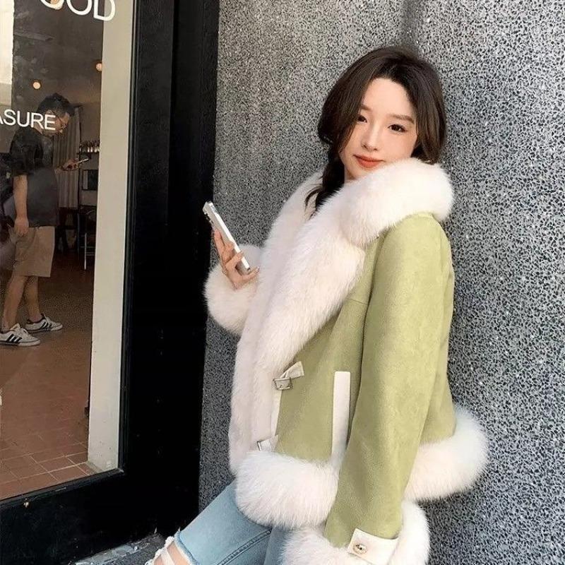 Damen Kurzjacke Imitat Fuchsfell 2 Herbst Winter Neu Warmes Oberteil Leicht Trendig